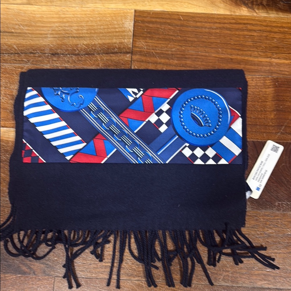 Hermes cashmere  / silk patch scarf